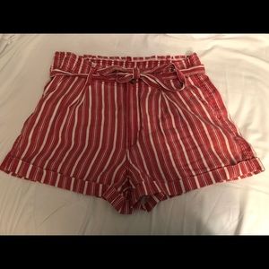 Striped High waisted shorts